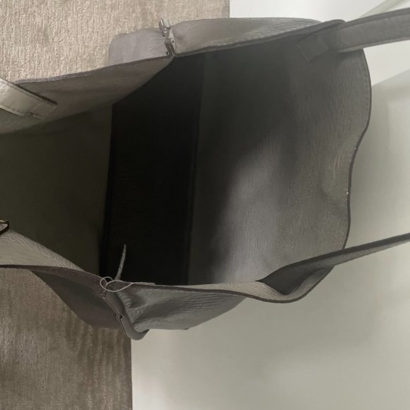 Street Level Gray Faux Leather Tote with  Wristlet - Picture 3 of 4